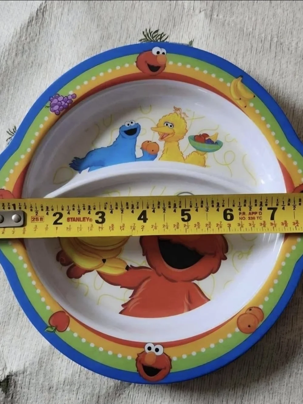 Vintage Sesame Street Divided Toddler Plate: Elmo, Cookie Monster, & Big Bird
